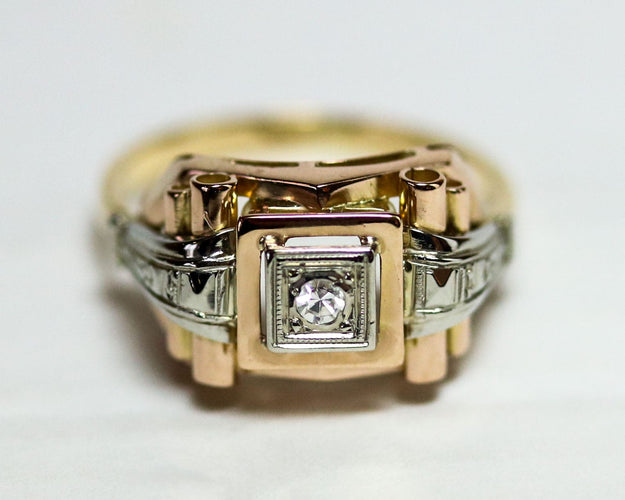 Bague 54 Bague Solitaire Art Déco Or Diamant 58 Facettes A11560