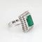 Bague Bague de cocktail carrée en or blanc 18 carats, taille 7,5, émeraude et diamants, style vintage, bijoux raffinés 58 Facettes G13724