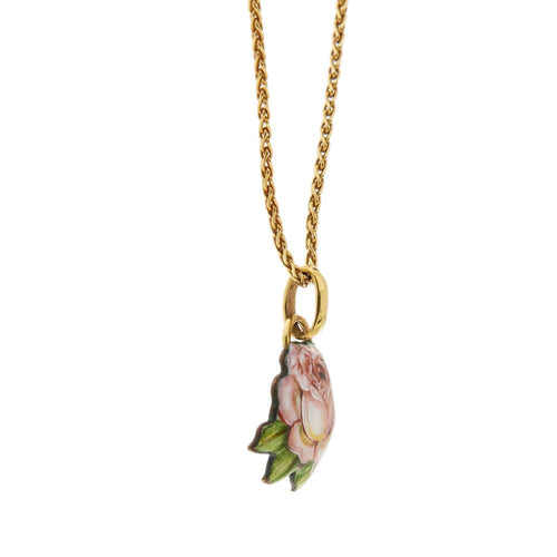 Collier Collier avec rose émaillée 58 Facettes 33328