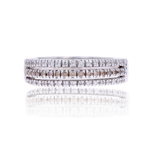 Bague 52 Bague jonc triple rang diamants 58 Facettes 20-040