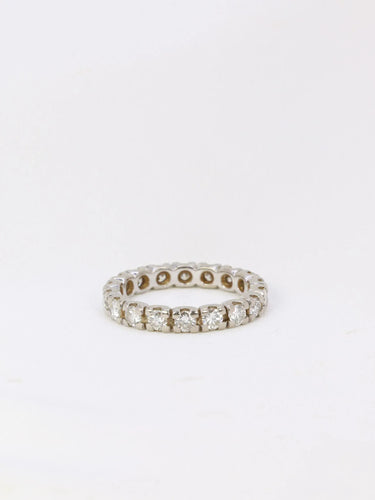 Bague 53.5 Alliance américaine en or blanc et diamants 1,7 ct 58 Facettes J53