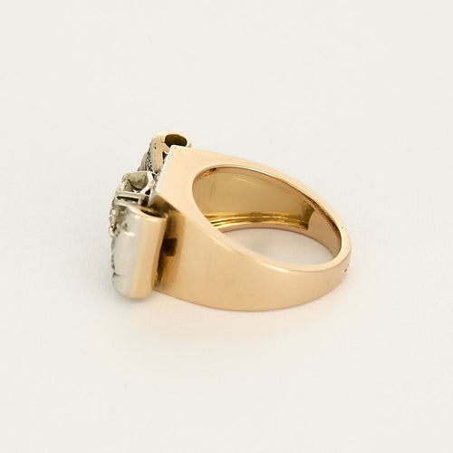 Bague 53,5 Bague noeud en or rose, platine et diamants 58 Facettes DIE1496