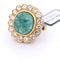 BAGUE DÉCO' EN OR JAUNE 18 KT - ÉMERAUDE NATURELLE ET DIAMANTS