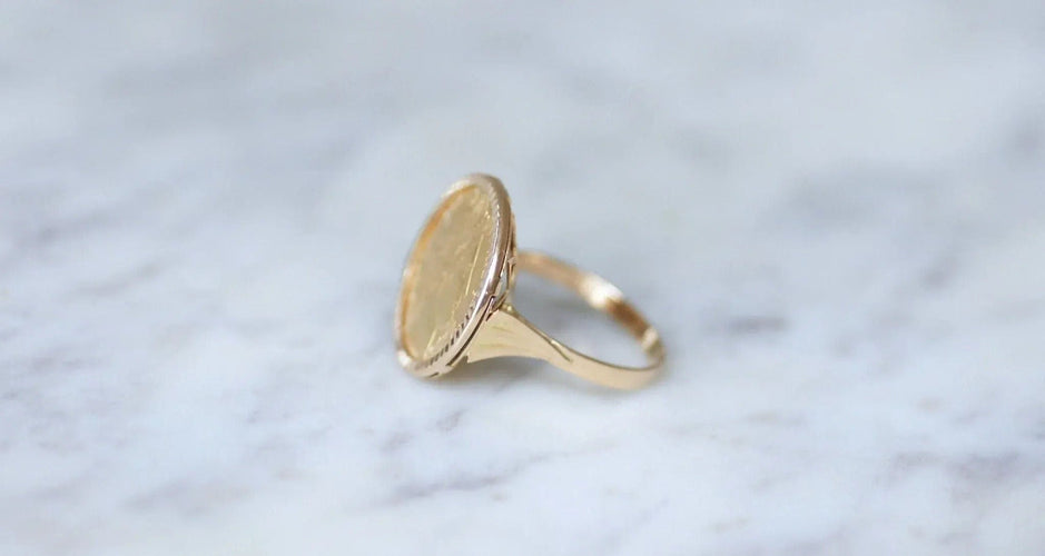 Bague 55 Bague pièce 10 Francs Cérès en or 58 Facettes