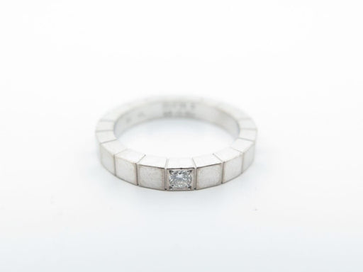 Bague 51 bague CARTIER lanieres b4058751 taille 51 or blanc 18k diamant 0.05ct 58 Facettes 249804
