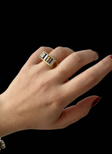 Bague Bague Premier avec pierres multicolores 58 Facettes