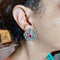 Boucles d'oreilles Boucles d'oreilles en or blanc avec diamants taille brillant et rubis 58 Facettes G3779