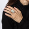 Bague Bague vintage allongée en or blanc 14 carats avec opale 9 carats et diamants 2,25 carats Taille 5,5 58 Facettes G14141