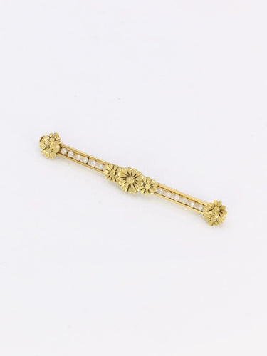 Broche Broche barrette Art Nouveau or jaune perles fines 58 Facettes 1095.8