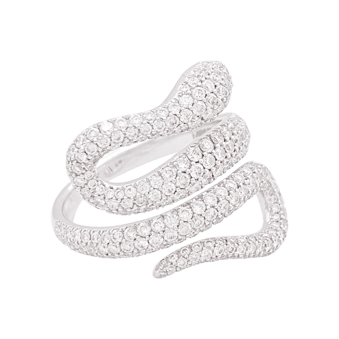 Bague Messika "Snake" or blanc, diamants.