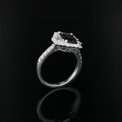 Bague 53 Bague diamants et saphir bleu intense 58 Facettes 24-155