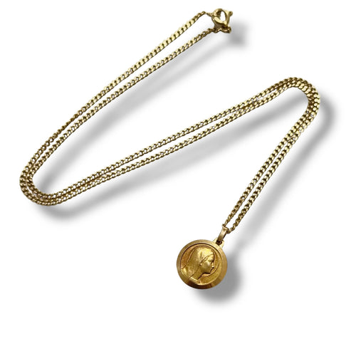 Pendentif Médaille ronde Vierge de profil 58 Facettes REF2545-312