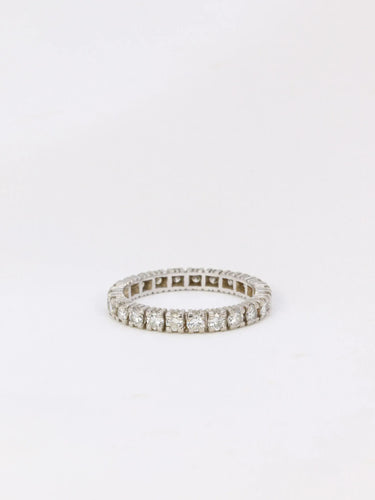 Bague 54 Alliance américaine en or blanc et diamants 1,15 ct 58 Facettes J58