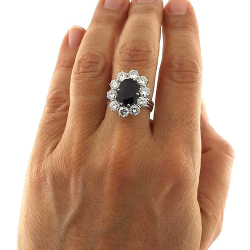 Bague 55 Bague en or blanc sertie de saphirs et de diamants 58 Facettes G3864