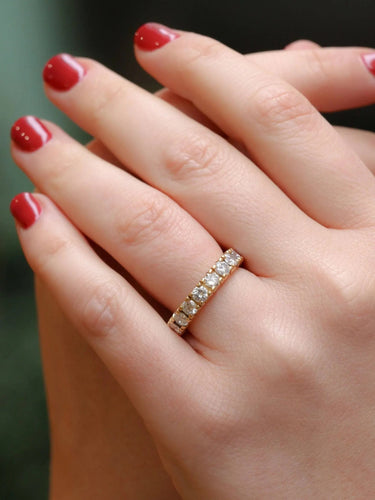 Bague 56 Alliance américaine or diamants 3.4ct 58 Facettes J214