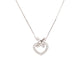 collier CHAUMET pendentif coeur lien 40cm or blanc 18k diamants 0.5ct