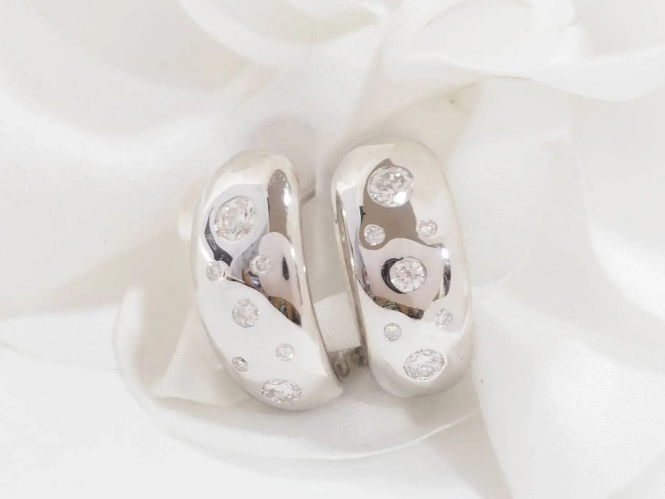 Boucles d'Oreilles En Or Blanc Et Diamants