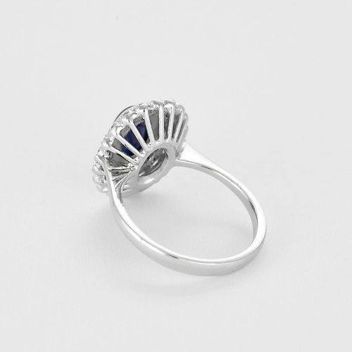 Bague 55.5 Bague or gris, saphir et diamants 58 Facettes BA491