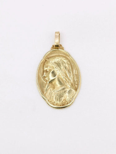 Pendentif DROPSY Pendentif Art nouveau or jaune Vierge Marie 58 Facettes J489