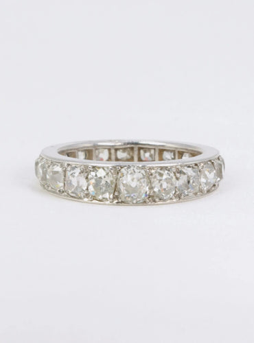 Bague Alliance Belle Epoque platine diamants taille ancienne 5ct 58 Facettes 391.01