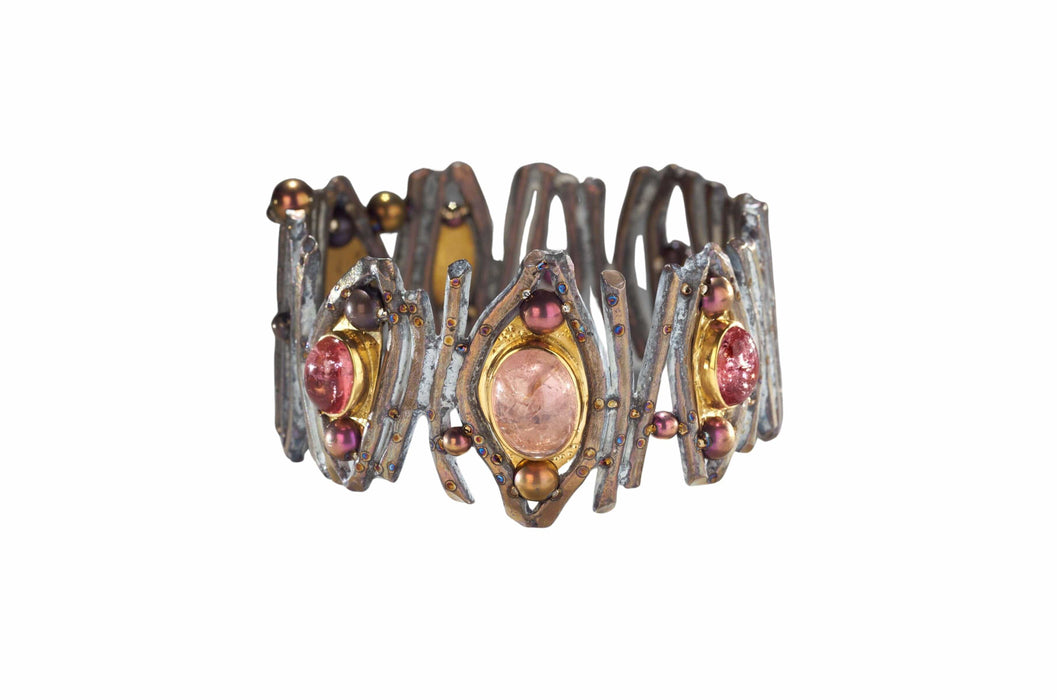 Bracelet Roseaux d'automne - Martin Spreng titane et tourmalines