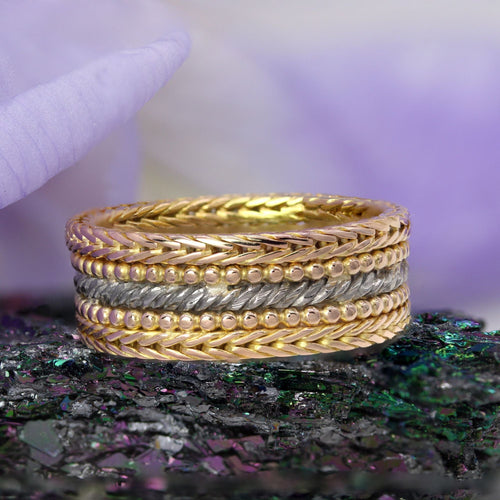 Bague 55 Bague alliance grande 2 pièces 58 Facettes 25-067