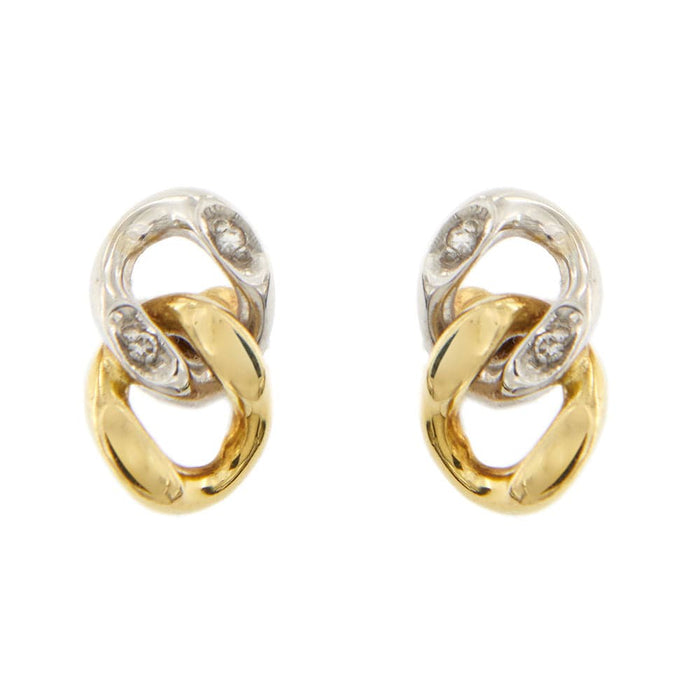 Boucles d'oreilles Deux boucles d'oreilles en or et diamants 58 Facettes 29697