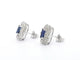 Boucles d'oreilles Boucles d'oreilles design en or blanc avec diamants et saphir 58 Facettes 2349