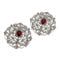 Boucles d'oreilles Boucles d'oreilles en or blanc avec diamants taille brillant et rubis 58 Facettes G3779