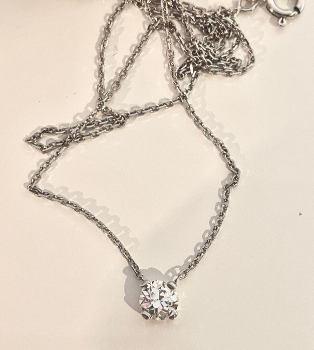 Collier Collier chaîne or blanc diamant 0,49 carat 58 Facettes AB415