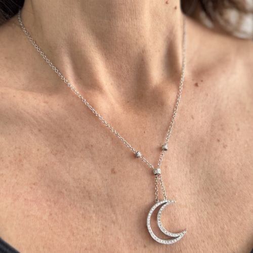 Collier Collier lune et diamants 58 Facettes 13249