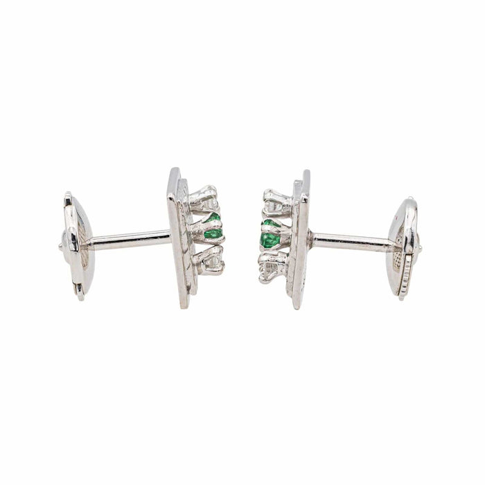 Boucles d'oreilles Boucles d'oreilles Puces Or blanc Emeraude, Diamant 58 Facettes 3747898CN