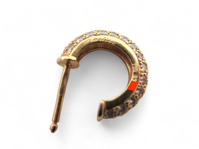 Boucles d'oreilles boucles d'oreilles creoles CARTIER etincelle or jaune 18k pavees s 58 Facettes 270594