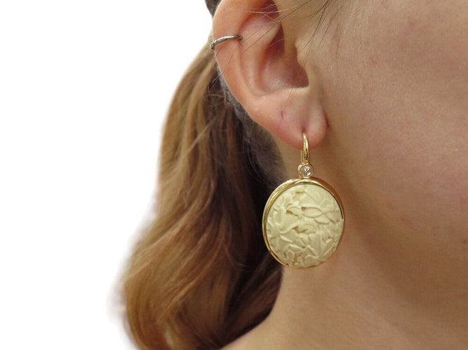 Boucles d'oreilles boucles d'oreilles POMELLATO victoria engraved or jaune 18k agate 58 Facettes 268835