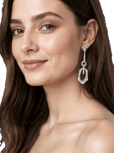 Boucles d'oreilles 1862 E - Boucles d’oreilles en platine et diamants 58 Facettes