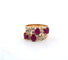 Bague vintage en or jaune 18 carats avec rubis et diamants