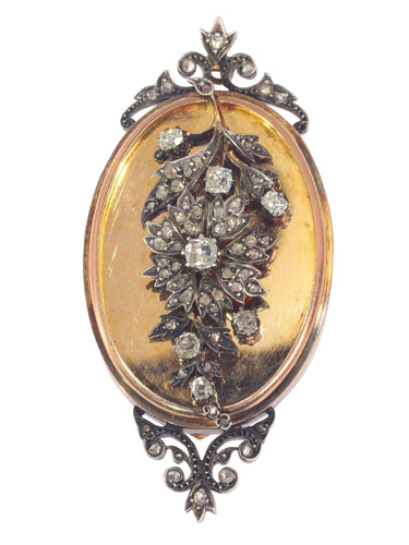 Pendentif Polyvalence victorienne : une broche-pendentif en diamant de 1850 58 Facettes 22112-0187