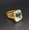 Bague 54 Bague Sertie d'Une Aigue Marine, Or Jaune 58 Facettes C62-04