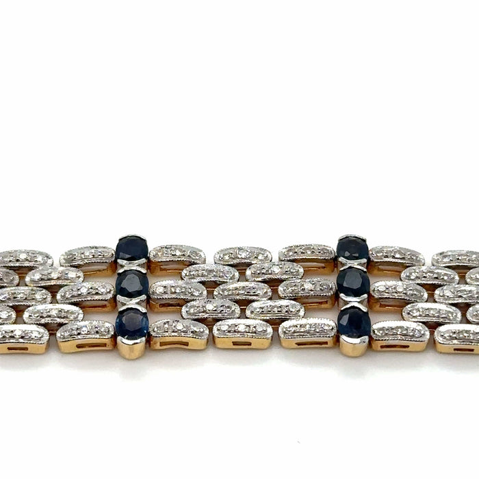 Bracelet or saphirs diamants