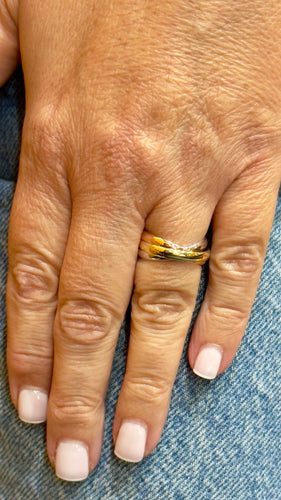 Bague 53 Alliance 3 ors 18 carats 750/1000 58 Facettes