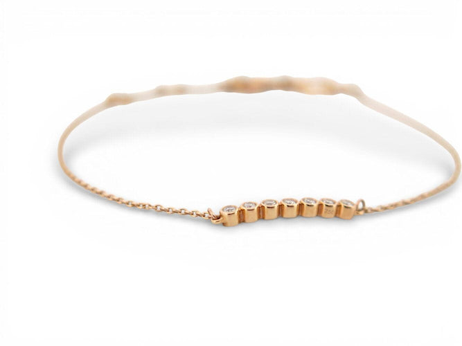 Bracelet bracelet VANESSA TUGENDHAFT 7 diamants 0.1ct prince3 17cm or rose 18k 58 Facettes 272155