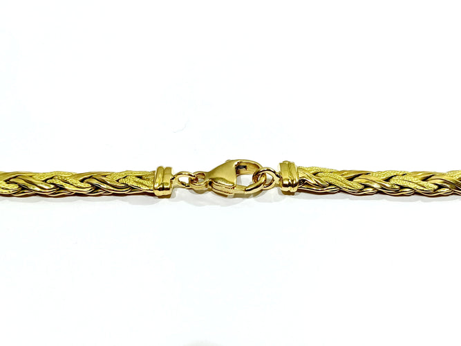 Collier Collier Or jaune Lisse et Sablé 58 Facettes