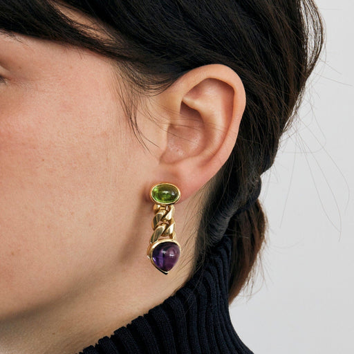 BULGARI Earrings – Peridot Amethyst Drop Earrings 58 Facettes