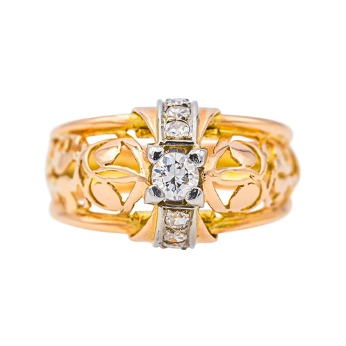 Bague 59 Bague  Tank Or rose, Or blanc Diamant 58 Facettes 4033238CN