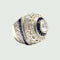 Bague SORTIJA ESTILO ART DECO de PLATINO con DIAMANTES Y ZAFIROS 58 Facettes A2456 (anilloFD)