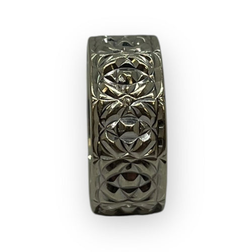 Bague anneau large or blanc