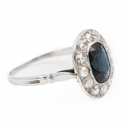 Bague 56 Bague Pompadour Or blanc Saphir, Diamant 58 Facettes 2282564CN