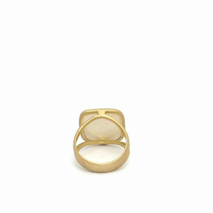 Bague Anneau carré or jaune nacre 58 Facettes