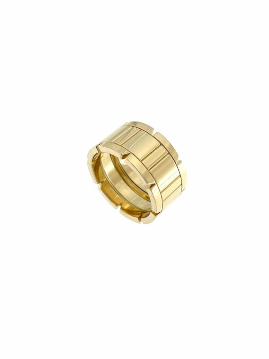 Bague 57 CARTIER - Bague TANK modèle large or jaune 58 Facettes