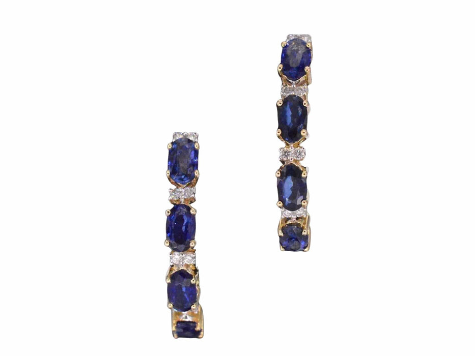 Boucles d'oreilles Boucles d'oreilles en or avec diamants et saphir 58 Facettes 2131